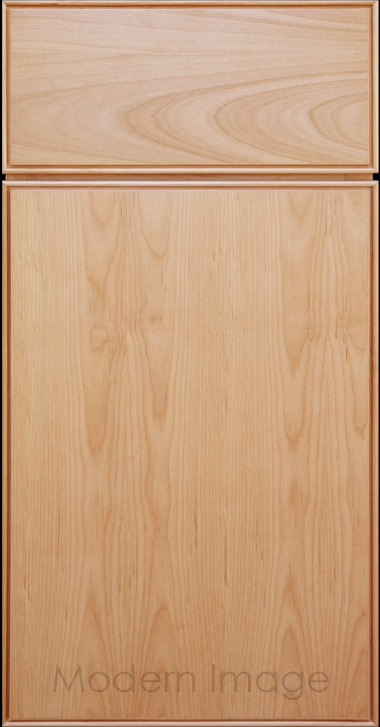 Dallas Natural stain slim shaker cabinet, featuring narrow stiles, rails, and a distinct groove around the flat panel.